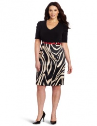 AGB Women's Plus-Size Ruched Short Sleeve V-Neck Dress with Empire Waistline AGB Women's Plus-Size Ruched Short Sleeve V-Neck Dress with Empire Waistline
