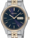 Seiko Men's SNE034 Two-Tone Solar Bluish black Dial Watch