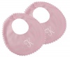 Princess Linens Garden Pique Bib, 2-pack - Baby Pink with White Rick Rack Trim-K