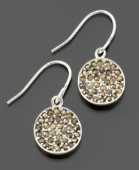 Chic sparkling earrings by Kenneth Cole New York. Featuring marcasite and hematite-plated mixed metal set in silvertone mixed metal. Approximate diameter: 2/5 inch.
