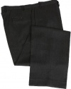 Calvin Klein Mens Flat Front Solid Charcoal Gray Wool Dress Pants