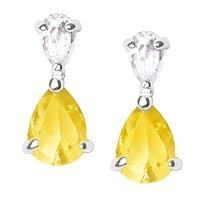 Studio 925 Madeleine Canary CZ Sterling Silver Earrings Studio 925 Madeleine Canary CZ Sterling Silver Earrings