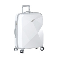 Extremely lightweight and durable polycarbonate shell with fully lined interior. Tie down straps to keep your clothing wrinkle free. Push button locking Trolley handle made of aircraft grade aluminum. Multiple pockets and divider makes organized packing easy. Specially designed multi-directional wheels with 360 degree rotation.