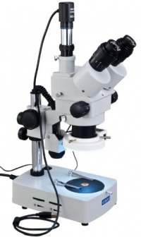 OMAX 3.5X-90X Digital Trinocular Table Stand Stereo Microscope with USB Digital Camera and Dual Lights and Additional 54 LED Ring Light