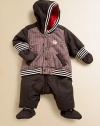 Baby will be perfectly suited for the blustery weather in this cozy, puffy set with detachable pants