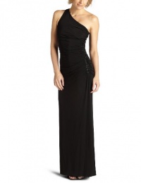 Laundry by Shelli Segal Women's One Shoulder Long Gown,Black,0