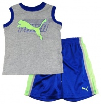 Puma Baby Boys/Newborn 2pc Sleeveless Active Tank Top with Shorts Little Logo Puma Baby Boys/Newborn 2pc Sleeveless Active Tank Top with Shorts Little Logo