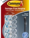 Command Round Cord Clips, Clear, 4-Clip