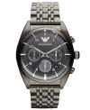 Showcase your eye for edgy style with this gunmetal watch by Emporio Armani.