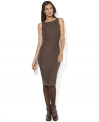 A purely feminine look in Lauren Ralph Lauren's luxurious cashmere-and-wool blend creates a statement of graceful simplicity. A purely feminine look in Lauren Ralph Lauren's luxurious cashmere-and-wool blend creates a statement of graceful simplicity.