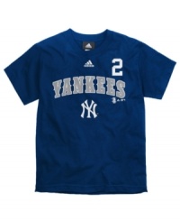 Wear the rivalry. He can sport the names and numbers of his heroes from either the Yankees or the Red Sox with this team t-shirt from adidas. Wear the rivalry. He can sport the names and numbers of his heroes from either the Yankees or the Red Sox with this team t-shirt from adidas.