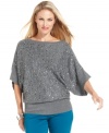 Add a touch of sparkle to day or night in Charter Club's sequin and metallic-knit sweater.