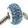 Sterling Silver Birthstone Round Crystal December for Pandora Troll Chamilia Biagi European Charm Bracelets