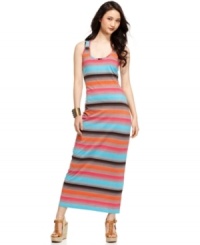 Get striped from head to toe in this colorful, lace back dress from Planet Gold -- a super cute variation to your stock of maxis! Get striped from head to toe in this colorful, lace back dress from Planet Gold -- a super cute variation to your stock of maxis!