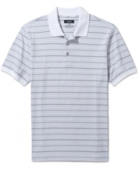 Get a pocket full of cool striped style with this polo shirt from Alfani Black, Get a pocket full of cool striped style with this polo shirt from Alfani Black,
