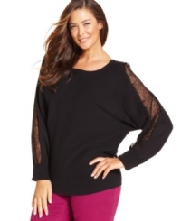 Lace up your look with Alfani's long sleeve plus size sweater-- it's a must-get for the season! Lace up your look with Alfani's long sleeve plus size sweater-- it's a must-get for the season!