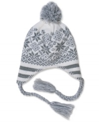 This American Rag hat keeps your head toasty even while the snowflakes are falling. This American Rag hat keeps your head toasty even while the snowflakes are falling.
