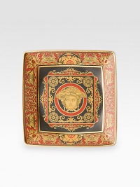 Finely detailed porcelain beauty, the ideal spot for hors d'oeuvres or nothing at all. Arrives in Versace gift box 4¾ square Hand wash Imported Finely detailed porcelain beauty, the ideal spot for hors d'oeuvres or nothing at all. Arrives in Versace gift box 4¾ square Hand wash Imported