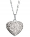 Make a heartfelt statement. This sterling silver-plated locket pendant from Victoria Townsend dazzles with round-cut diamonds (1 ct. t.w.). Approximate length: 18 inches. Approximate drop: 1-1/4 inches.