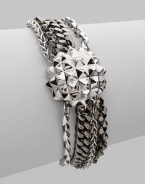 From the Superstud Collection. Multiple chain links with edgy stud detail.Sterling silver Black rhodium plated Length, about 8 Magnetic clasp closure Imported 