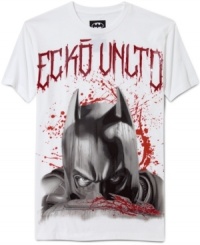 With a bold Batman graphic, this t-shirt from Ecko Unltd doesn't pull any punches in your casual wardrobe. With a bold Batman graphic, this t-shirt from Ecko Unltd doesn't pull any punches in your casual wardrobe.