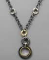 An eye-catching accent for your neckline, this chic necklace from AK Anne Klein is crafted in hematite with goldtone mixed metal for stylish contrast. Approximate length: 20 inches with a 2-3/4 inch drop.