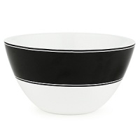 First at Bloomingdale's. These bold black and white patterns are made to mix and match. Choose five-piece place settings in floral Dogwood Point, banded Nag's Head or striped Pinney's Beach. Nag's Head shown here. First at Bloomingdale's. These bold black and white patterns are made to mix and match. Choose five-piece place settings in floral Dogwood Point, banded Nag's Head or striped Pinney's Beach. Nag's Head shown here.