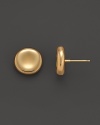 18K yellow gold button earrings with an artful, organic design from Roberto Coin.