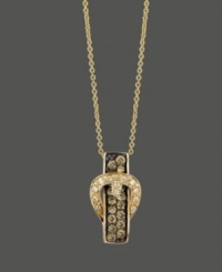 Fabulous style in a cinch! This unique buckle pendant by Le Vian features round-cut chocolate diamonds (3/8 ct. t.w.) and white diamond accents. Setting and chain crafted in 14k gold. Approximate length: 18 inches. Approximate drop: 1 inch. Fabulous style in a cinch! This unique buckle pendant by Le Vian features round-cut chocolate diamonds (3/8 ct. t.w.) and white diamond accents. Setting and chain crafted in 14k gold. Approximate length: 18 inches. Approximate drop: 1 inch.