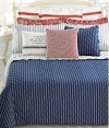 Lauren By Ralph Lauren VILLA MARTINE Bar Stripe Blue & Cream KING Pillowcases