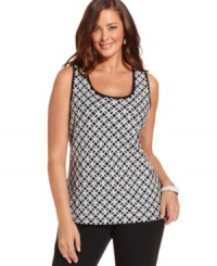 Shine from day to night in Charter Club's sequined plus size tank top! Shine from day to night in Charter Club's sequined plus size tank top!