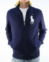 Polo Ralph Lauren Men's Big Pony Full Zip Navy Blue Long Sleeve Jacket-XL