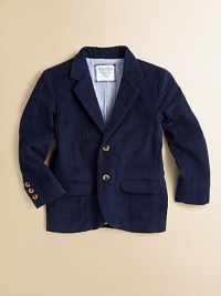 This preppy essential is dapper in corduroy with classic notch collar and single-breasted front button closure.Notched collarLong sleeves with button cuffsButton-frontFront flap pocketsFully linedCottonDry cleanImported Please note: Number of buttons may vary depending on size ordered. This preppy essential is dapper in corduroy with classic notch collar and single-breasted front button closure.Notched collarLong sleeves with button cuffsButton-frontFront flap pocketsFully linedCottonDry cleanImported Please note: Number of buttons may vary depending on size ordered.