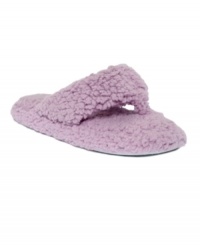 Stay grounded. Step out of the shower and right into these ultra-comfy thong slippers by Muk Luks®. Soft faux sherpa is scented with aromatherapy to keep you feeling peaceful. Stay grounded. Step out of the shower and right into these ultra-comfy thong slippers by Muk Luks®. Soft faux sherpa is scented with aromatherapy to keep you feeling peaceful.