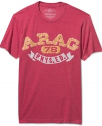 This distressed shirt from American Rag fits your casual style to a tee. This distressed shirt from American Rag fits your casual style to a tee.