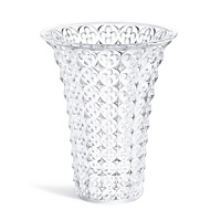 Exclusive to Bloomingdale's, this dimensional vase from Lalique is hand crafted of sparkling crystal in a repeating clover pattern adapted from Venetian architecture. Exclusive to Bloomingdale's, this dimensional vase from Lalique is hand crafted of sparkling crystal in a repeating clover pattern adapted from Venetian architecture.
