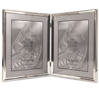Lawrence Frames Polished Silver Plate 8x10 Hinged Double Picture Frame - Bead Border Design Lawrence Frames Polished Silver Plate 8x10 Hinged Double Picture Frame - Bead Border Design