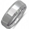 8mm Beveled Edge Comfort Fit Tungsten Carbide Wedding Band ( Available Ring Sizes 8-12 1/2)