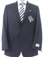 Ralph Lauren Mens Navy Blue Pinstripe Wool Sport Coat Jacket