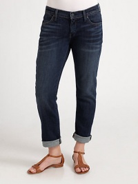 A slouchy fit with undeniable, feminine appeal, thanks to a classic five-pocket design and a chic faded wash.Button closureZip flyFour-pocket designInseam, about 2898% cotton/2% elastaneMachine washMade in USA A slouchy fit with undeniable, feminine appeal, thanks to a classic five-pocket design and a chic faded wash.Button closureZip flyFour-pocket designInseam, about 2898% cotton/2% elastaneMachine washMade in USA