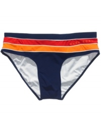 Be brave to bare it al(most) with these bikini style swim shorts from Hugo Boss. Be brave to bare it al(most) with these bikini style swim shorts from Hugo Boss.