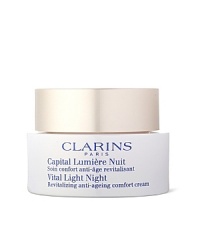 Expert anti-aging skin care that restores deep luminosity and firmness during the night thanks to the exceptional revitalizing benefits of two pioneer plants and palmitoyl glycine. A deliciously soft night cream and essential partner to Vital Light Day that revitalizes skin during the night to restore deep luminosity on waking. Thanks to the exceptional benefits of two pioneer plants and palmitoyl glycine, skin appears firmer and more luminous. Smoothing, line-control skin care helps encourage optimal skin nutrition to restore fresh, healthier-looking skin. Expert anti-aging skin care that restores deep luminosity and firmness during the night thanks to the exceptional revitalizing benefits of two pioneer plants and palmitoyl glycine. A deliciously soft night cream and essential partner to Vital Light Day that revitalizes skin during the night to restore deep luminosity on waking. Thanks to the exceptional benefits of two pioneer plants and palmitoyl glycine, skin appears firmer and more luminous. Smoothing, line-control skin care helps encourage optimal skin nutrition to restore fresh, healthier-looking skin.