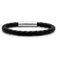 Braided Black Rubber Mens Bracelet 6 mm 8 1/2 inches with Locking Stainless Steel Clasp Braided Black Rubber Mens Bracelet 6 mm 8 1/2 inches with Locking Stainless Steel Clasp
