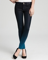 In a collaboration between DL1961 and the ever-popular blog Bag Snob, these coated skinny jeans feature a cool dip-dye effect for a truly individual take on denim. In a collaboration between DL1961 and the ever-popular blog Bag Snob, these coated skinny jeans feature a cool dip-dye effect for a truly individual take on denim.