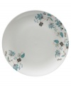 Flower power. Featuring delicate blooms on ultra-durable porcelain, Denby's Veronica round platter presents the main course with smart style. Teal, blue and charcoal florals add classic appeal to a modern coupe shape.