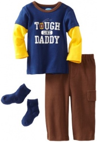 Bon Bebe Baby-boys Infant Tough Like Daddy 3 Piece Pant Set, Navy/Brown/Yellow, 12 Months Bon Bebe Baby-boys Infant Tough Like Daddy 3 Piece Pant Set, Navy/Brown/Yellow, 12 Months