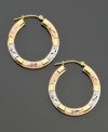 Cool colors, subtle engravings and pretty textures take 14k gold hoop earrings to a whole new level.