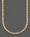 Twist and twirl with this beautiful strand of diamond-cut 14k gold. Chain measures approximately 18 inches.