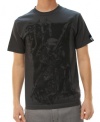 Metal Mulisha Men's Run Through Tee Short Sleeve T-Shirt Charcoal Gray-Large