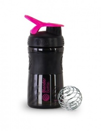 BlenderBottle SportMixer, Black and Pink, 0.35 Pound BlenderBottle SportMixer, Black and Pink, 0.35 Pound